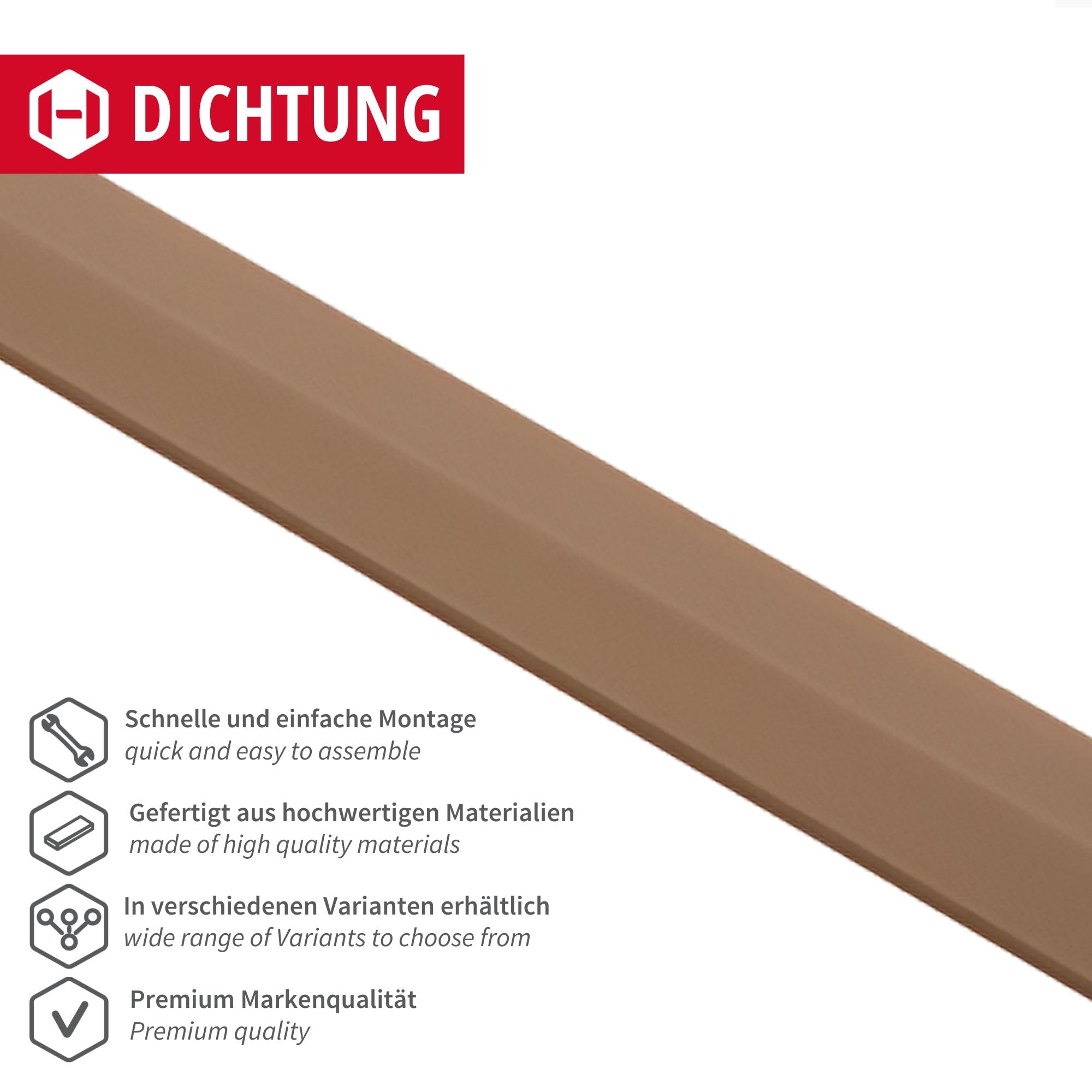 Gedotec tochtstopper voor kamerdeur M 680 | 1 rol - deurkozijn afdichting | lengte: 25 m | vouwbreedte: 12 mm | deurafdichting kunststof TPE zacht PVC beige | voor het afdichten van deuren