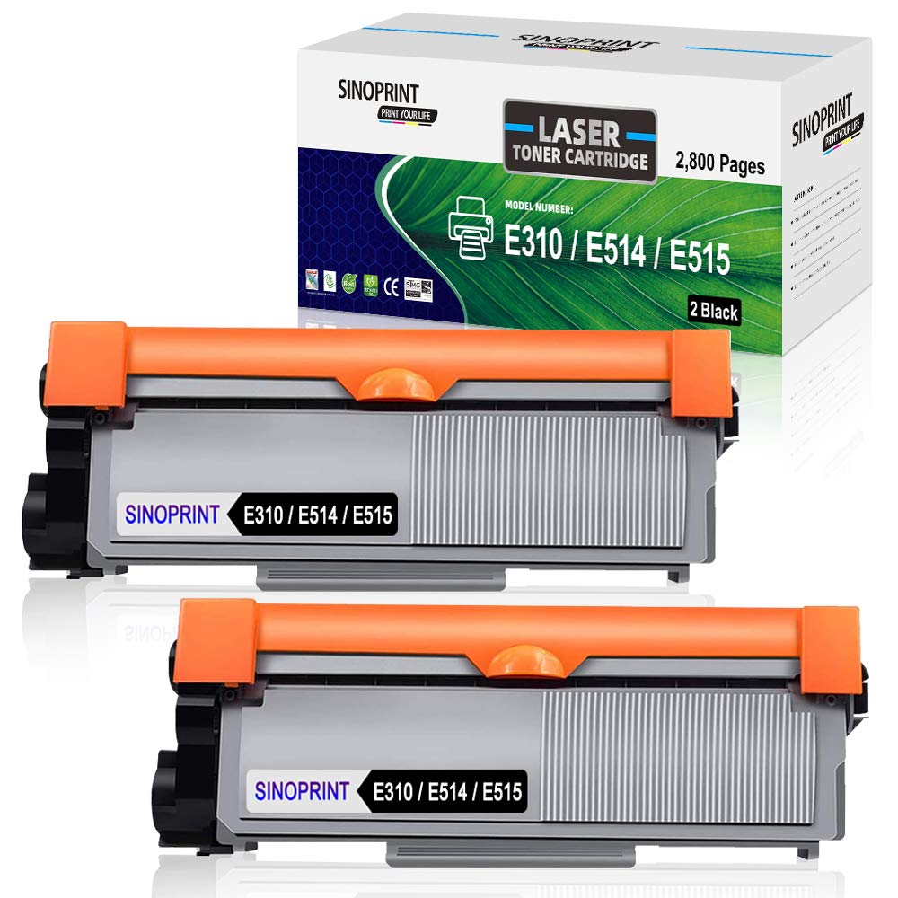 E310 E310dw Toner Compatible Replacement for Dell E310dw E514dw E515dw E515dn E515 E514 PVTHG 593-BBKD P7RMX Wireless Monochrome Printer Ink, High Yield 2600 Pages (Black,2-Pack)