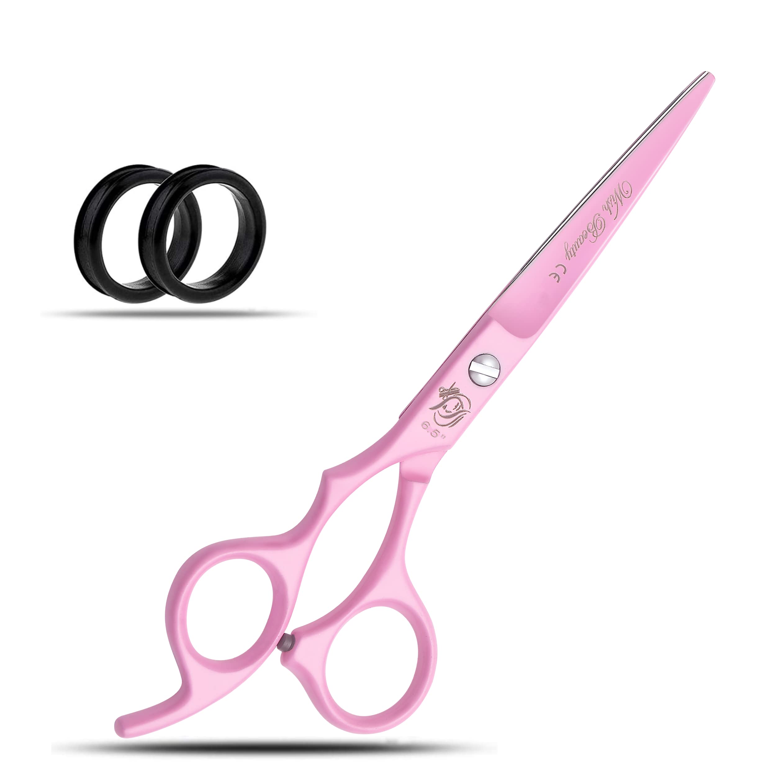 Wish Beauty,The Royal Elegance Men's Pink Offset Wishbeauty Professional Left Handed Hairdressing Scissors, 6.5”