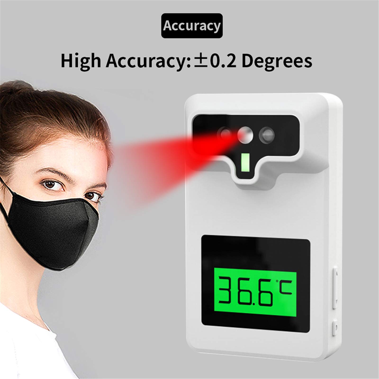 ZYC 2021 Misurazione della Temperatura a infrarossi Senza Contatto Misuratore di Temperatura Digitale Montato a Parete Temperatura della Pistola Temperatura corporea