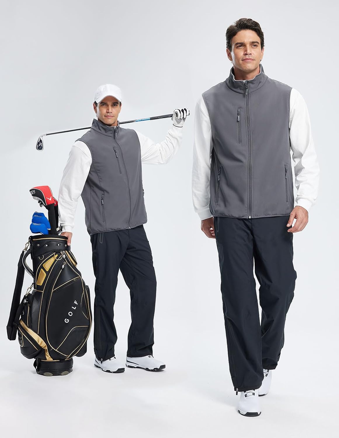Mens Softshell Vest Fleece-Lined Windproof Lightweight Sleeveless Jacket