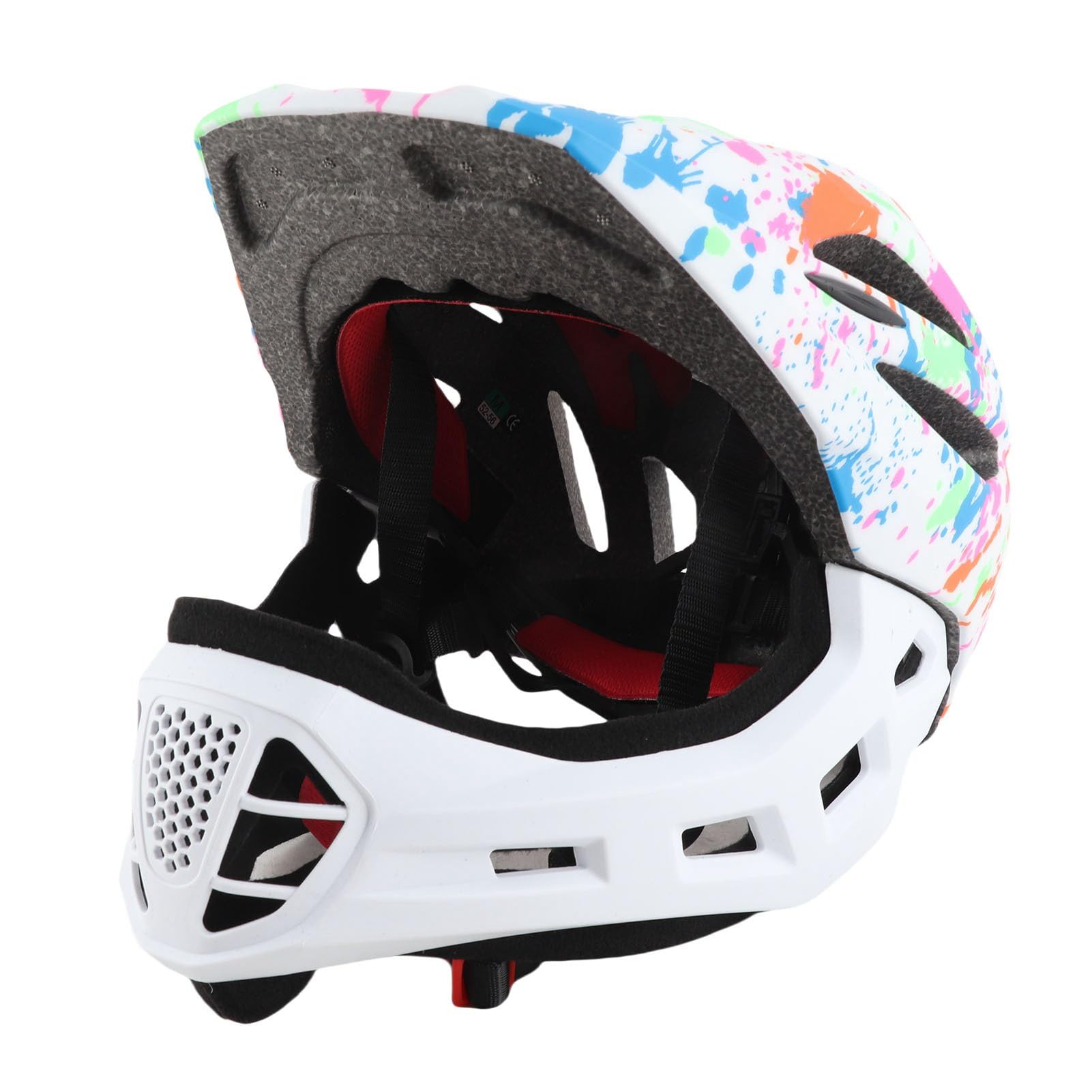 Full Face Adjustable Kids Bike Helmets, Lightweight Toddler Helmets with LED Light, Ventilation, for Sun Protection with Sponge Pad (M)