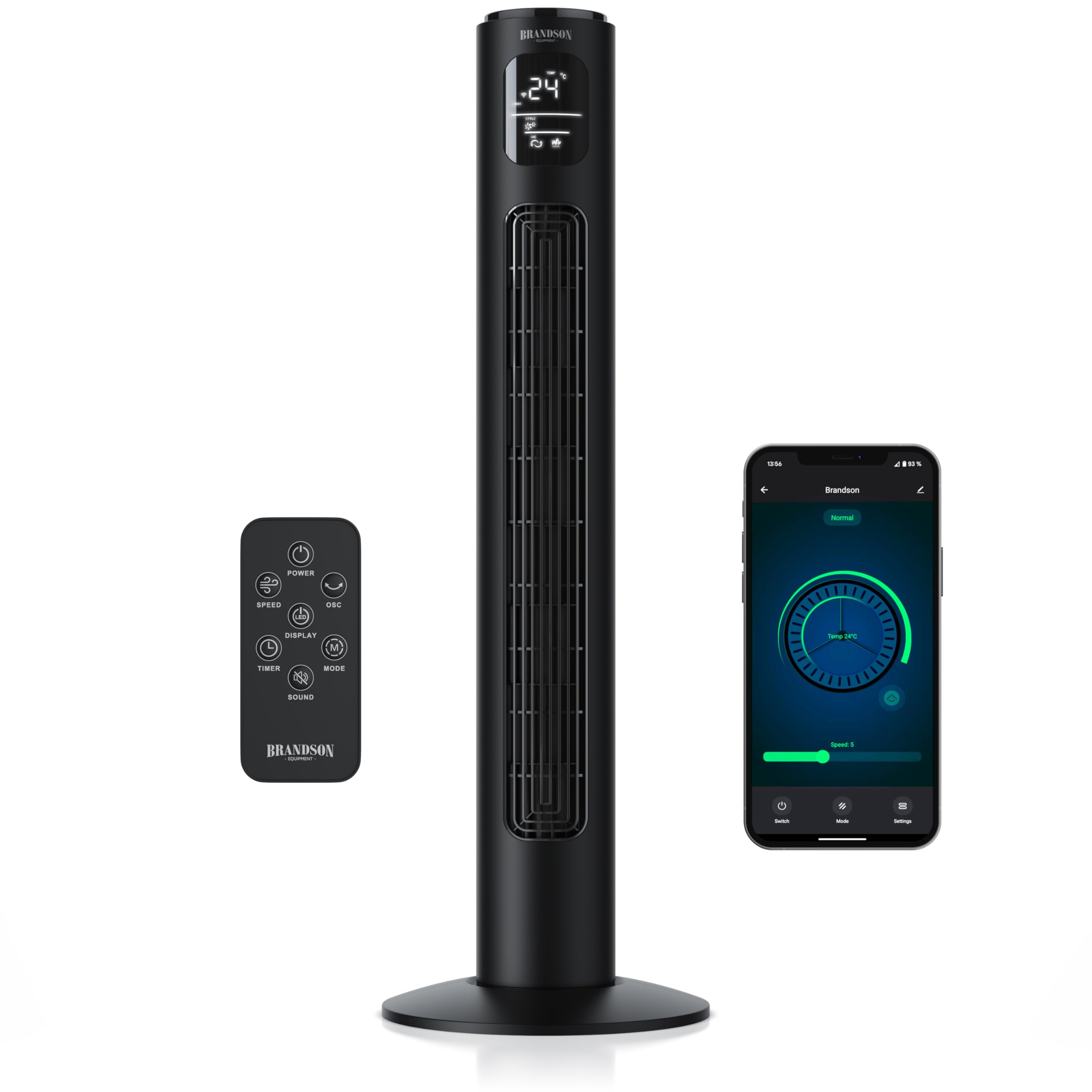 Brandson Mobiler Luftkühler mit Wasserkühlung, Klimagerät, 60W, WIFI