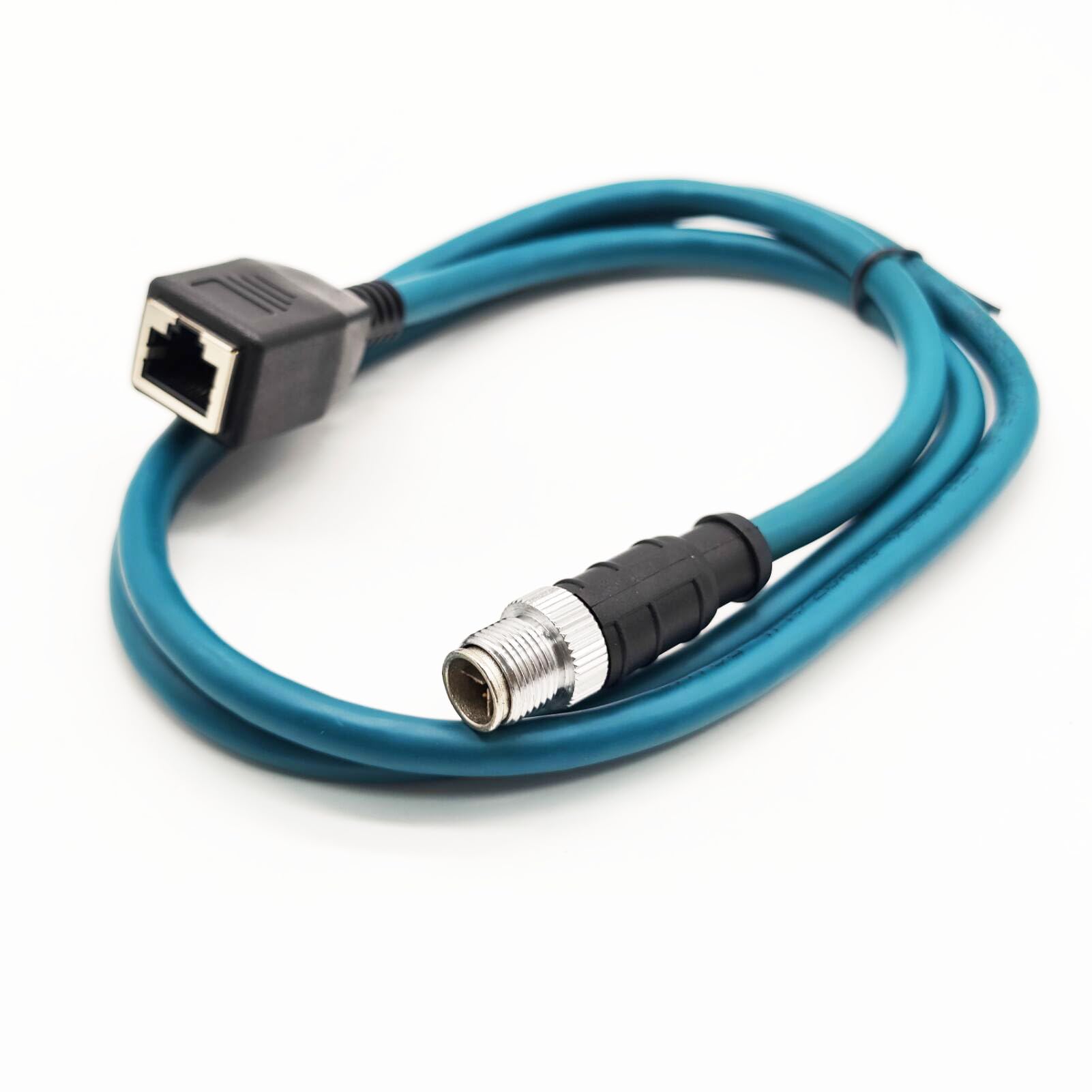 Câble Ethernet M12 8 broches vers RJ45 industriel, M12 8 broches X code mâle vers RJ45 femelle, câble câblé haute flexibilité Cat6 blindé pour application d'automatisation 1 m