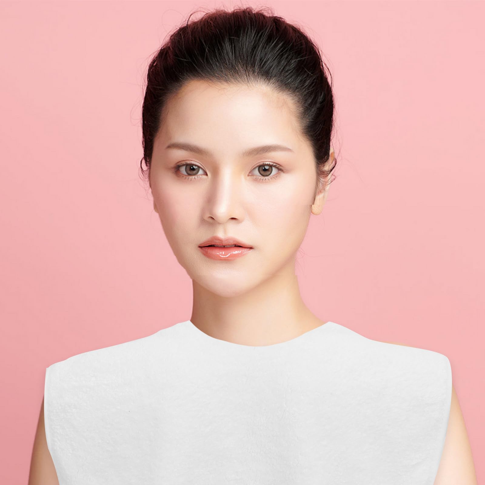 4 Toallas Faciales de Coral Suave Diseño Dividido, Ideales para Masaje y Cuidado Cutáneo, Color Blanco, Paquete de 4 Unidades