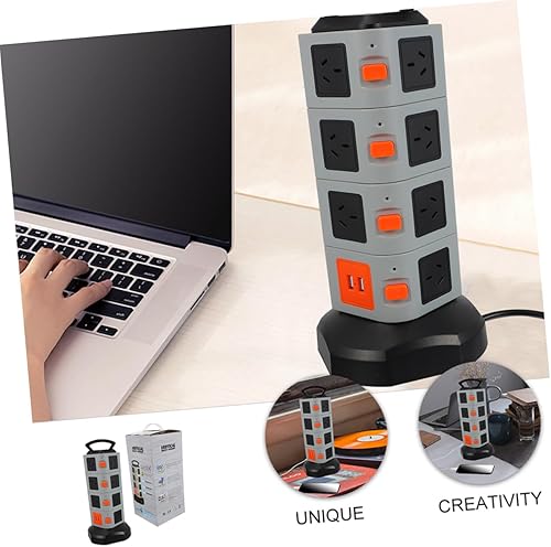 Miniatura 7 de Enchufe de alimentación con puertos de carga USB, protector de sobretensiones, placa de alimentación para el hogar y la oficina, extensión de carga