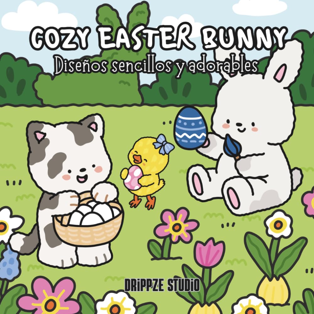 Cozy Easter Bunny: Diseños sencillos y adorables para relajarse – Un libro para colorear de Pascua y primavera para adultos y jóvenes