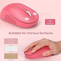 Vista 6 de Wireless Keyboard and Mouse Combo - Round Keycaps, Full-Size Retro Typewriter Keyboard with Detachable Wrist Rest, Sleep Mode & Tilt Legs, 2.4GHz