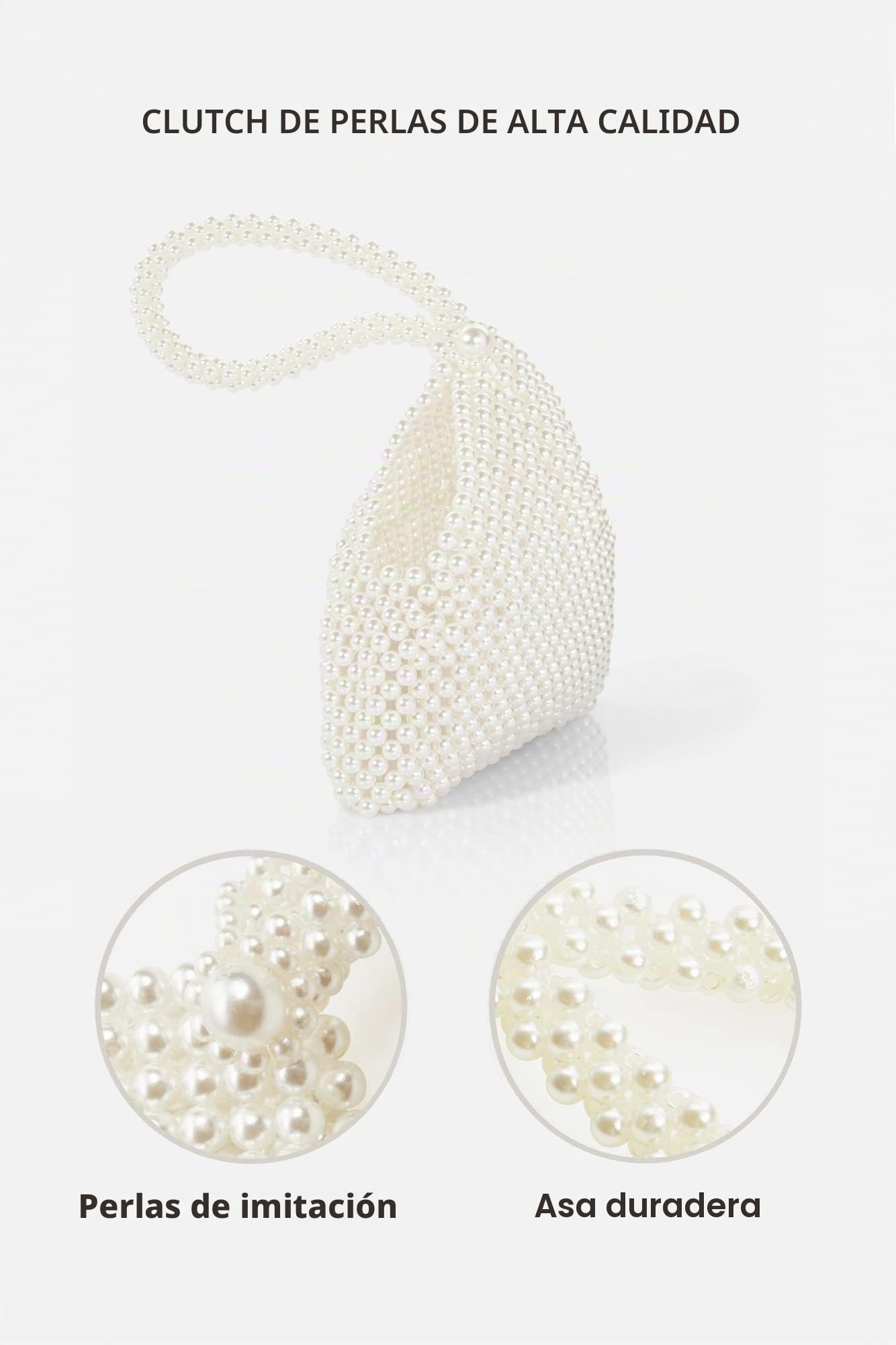 BABEYOND Bolso de mano de perlas para mujer, elegante bolso triangular para boda, novia, fiesta, baile de graduación | Elegante y exquisito bolso de mano triangular de perlas para bodas, bailes, fiestas, banquetes, ocasiones formales