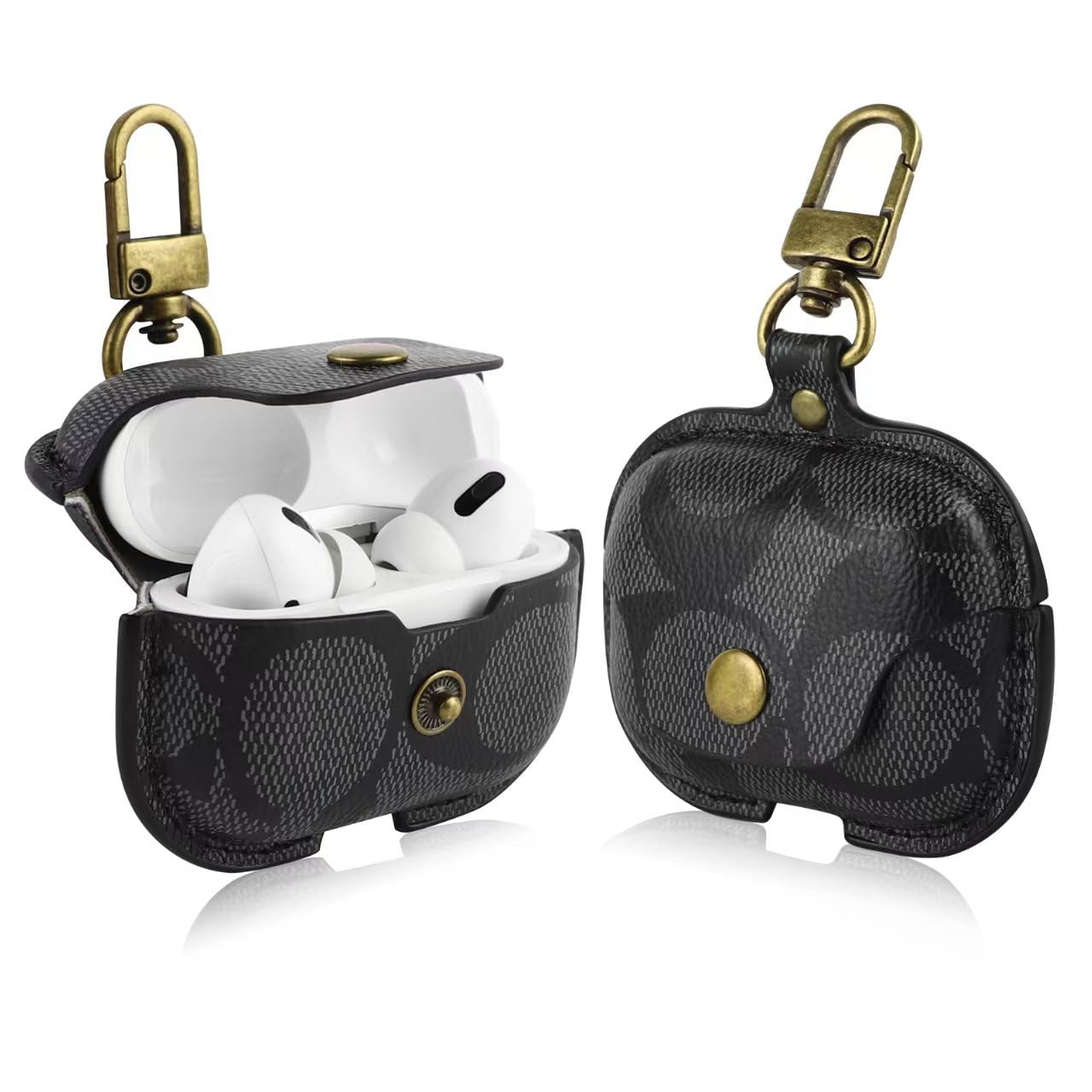 Custodia per AirPods 4, compatibile con custodia per AirPods di quarta generazione, in pelle, integrale, antiurto, protettiva per AirPods di quarta generazione, protezione contro le cadute (B)