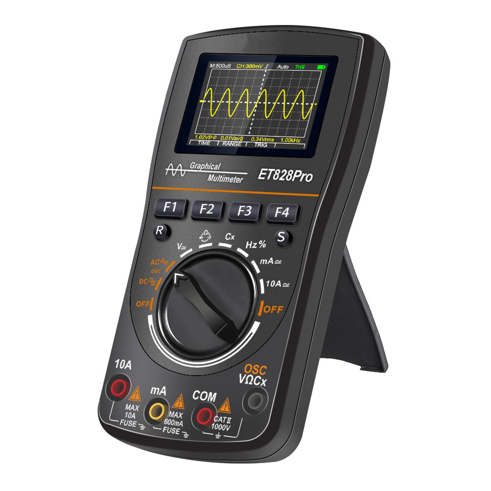 Kompaktowy multimetr cyfrowy 6000 zliczeń z funkcją oscyloskopu 10 MHz, 100 grup, przechowywanie danych, odpowiedni do pracy w terenie, multimetr, naprawa elektroniczna