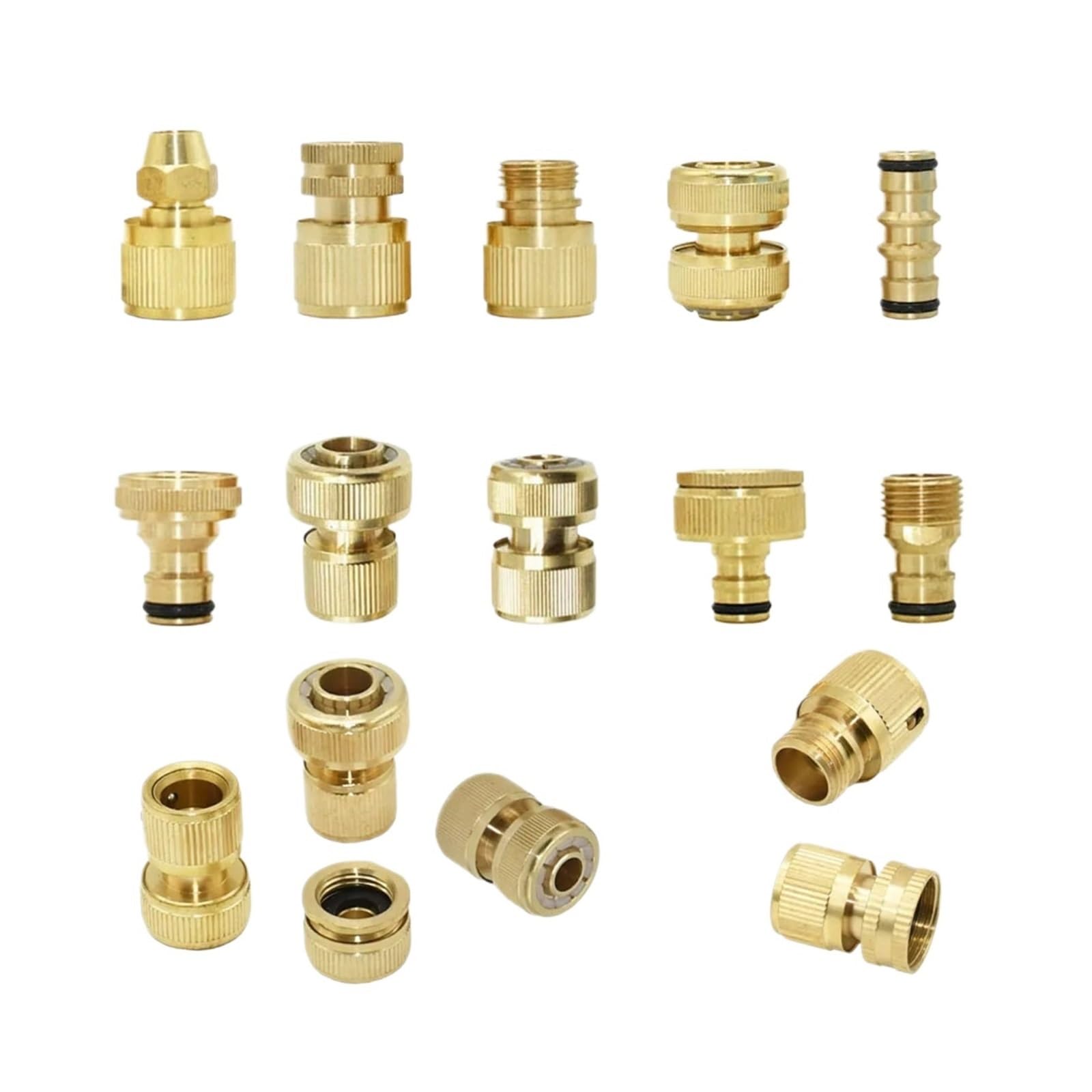 Hwww A 1/2 3/4 5/8 1" Thread Hose Quick Connector Brass Garden Watering Fittings Drip Irrigation Copper Hose Quick Coupler