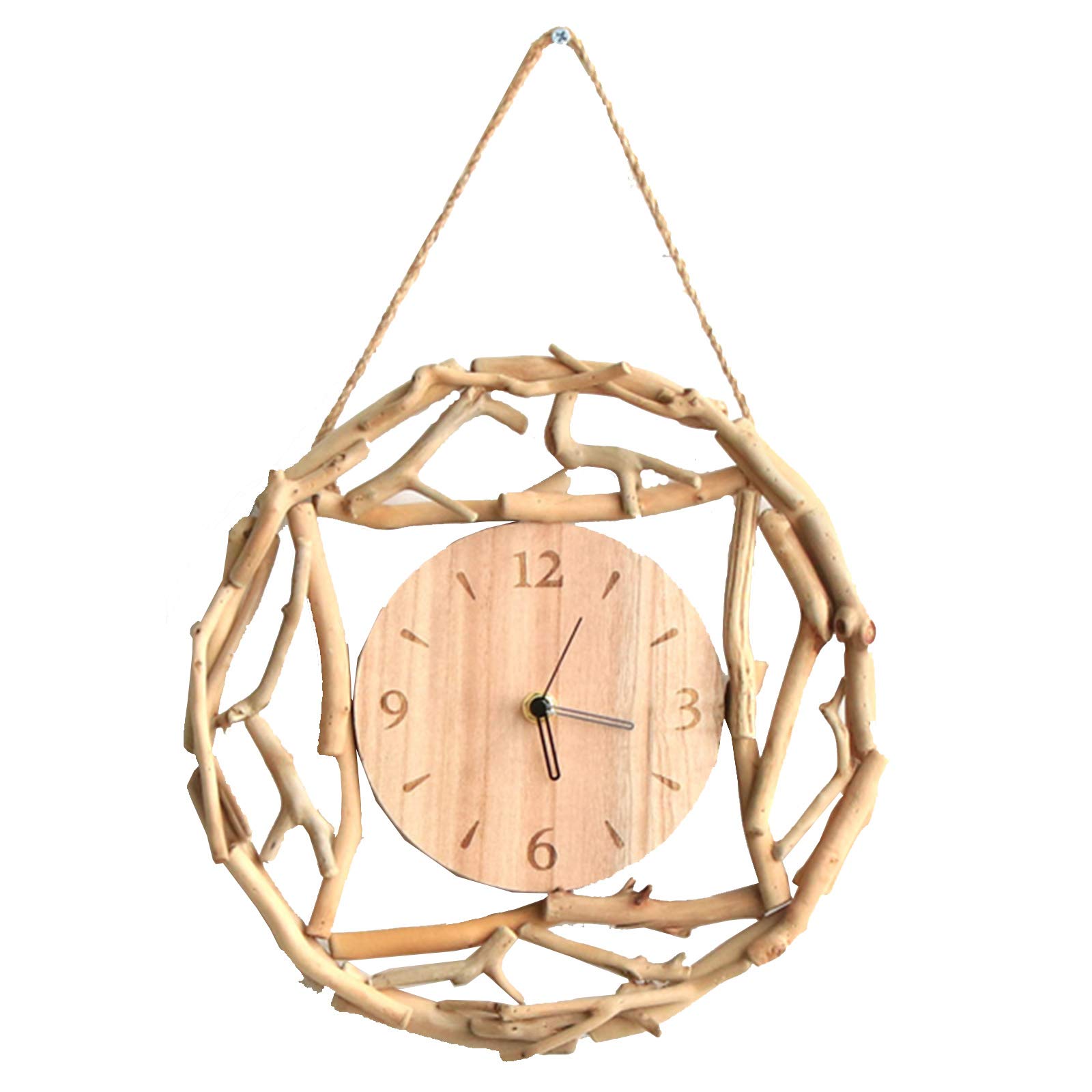 Horloge murale quartz silencieuse noire modèle B pour salon et chambre