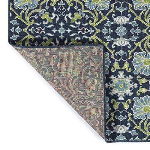 Kaleen Sunice Collection 1'9" X 3' Traditional Floral Throw Rug ,Navy #TOP3