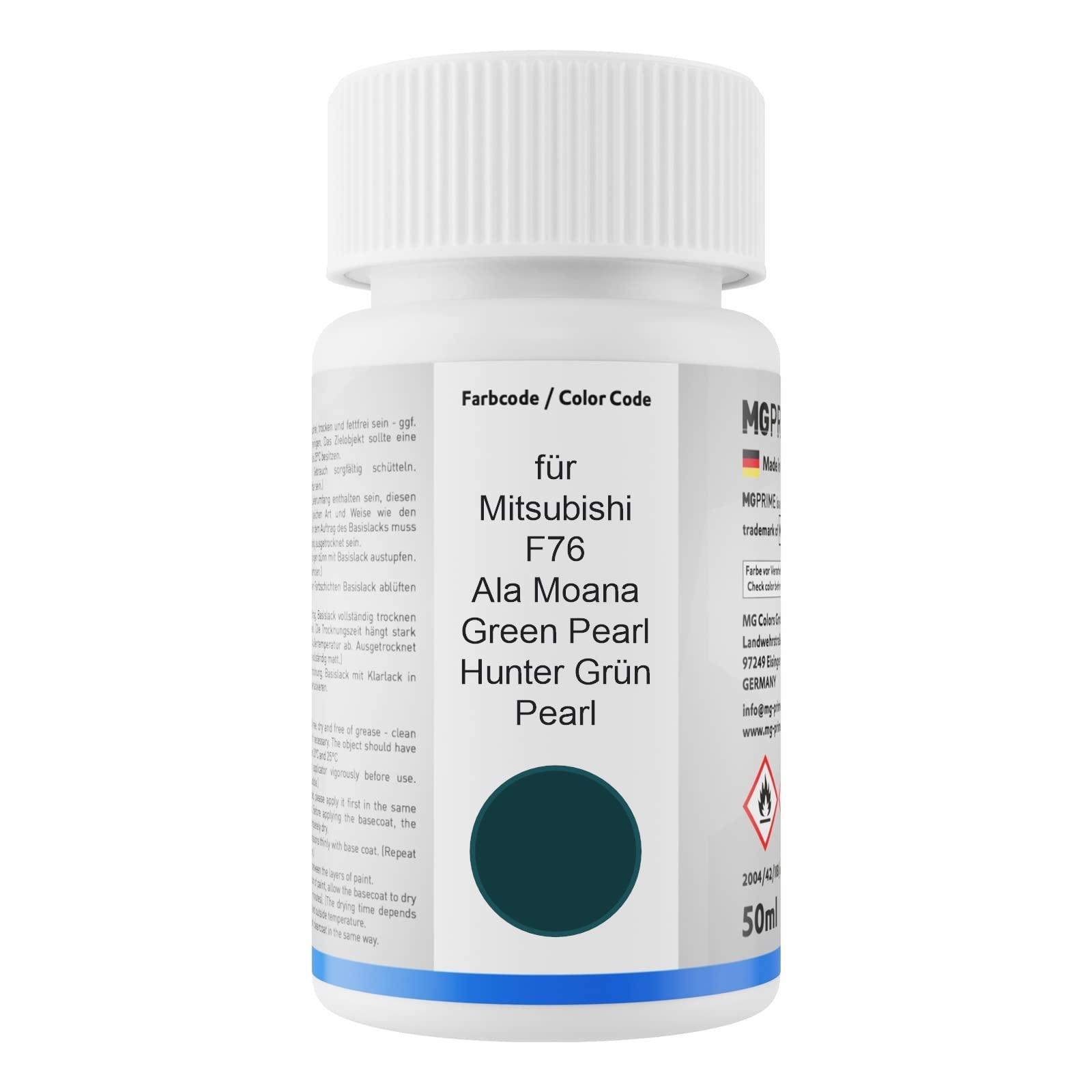 Kit Vernice Spray MG PRIME Per Mitsubishi F76 - Verde Perla Ala Moana/Navajo, Base + Trasparente, 400ml Cadauno
