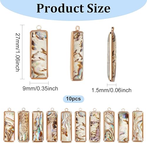 Miniatura 2 de BENECREAT Encantos de concha de abulón, colgantes de concha de Paua para la fabricación de joyas