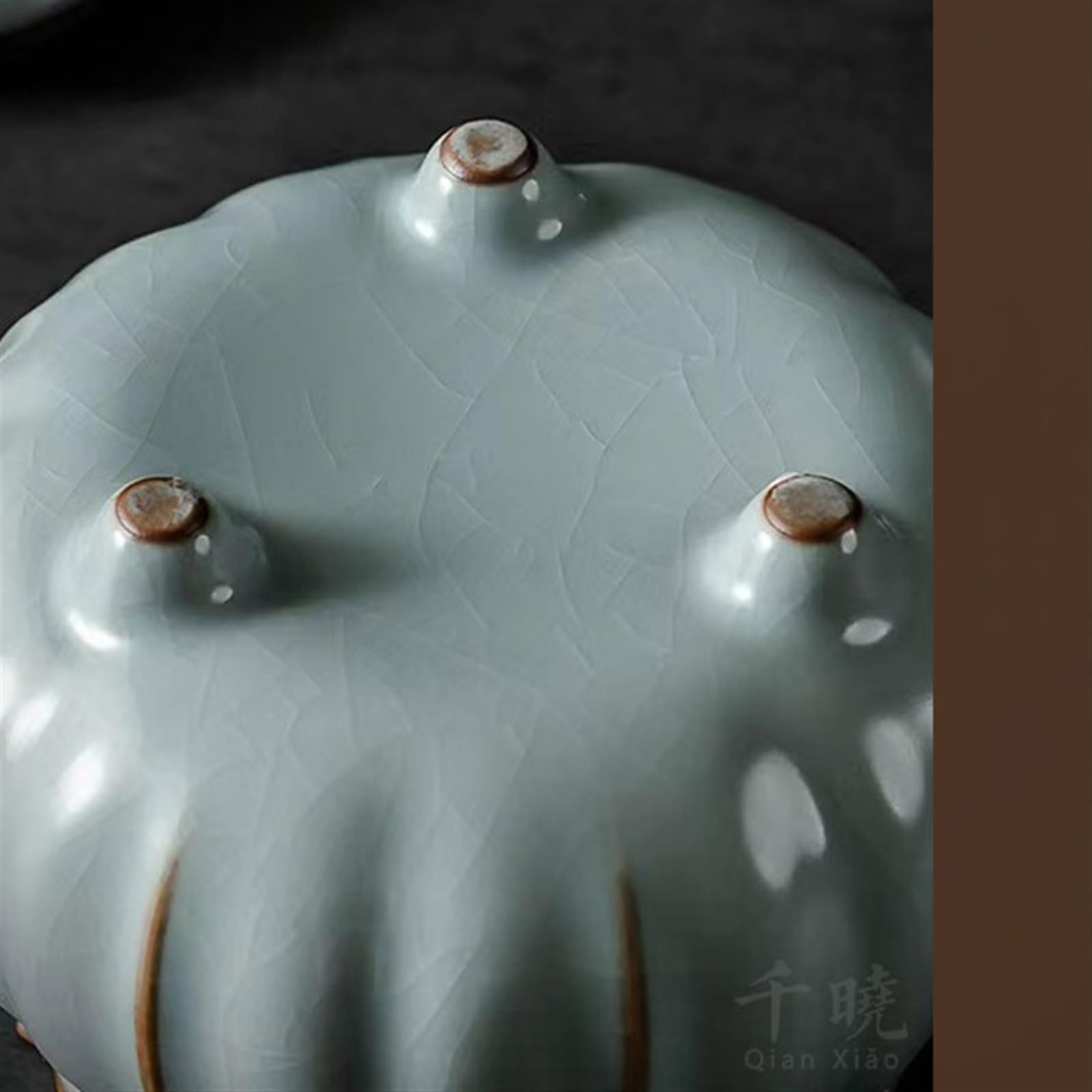 Lata de té Recipiente for té de cerámica Estilo Chino RU Kiln, Caja Vintage, almacén, Tarro Almacenamiento Gran Capacidad Carrito de té(A)