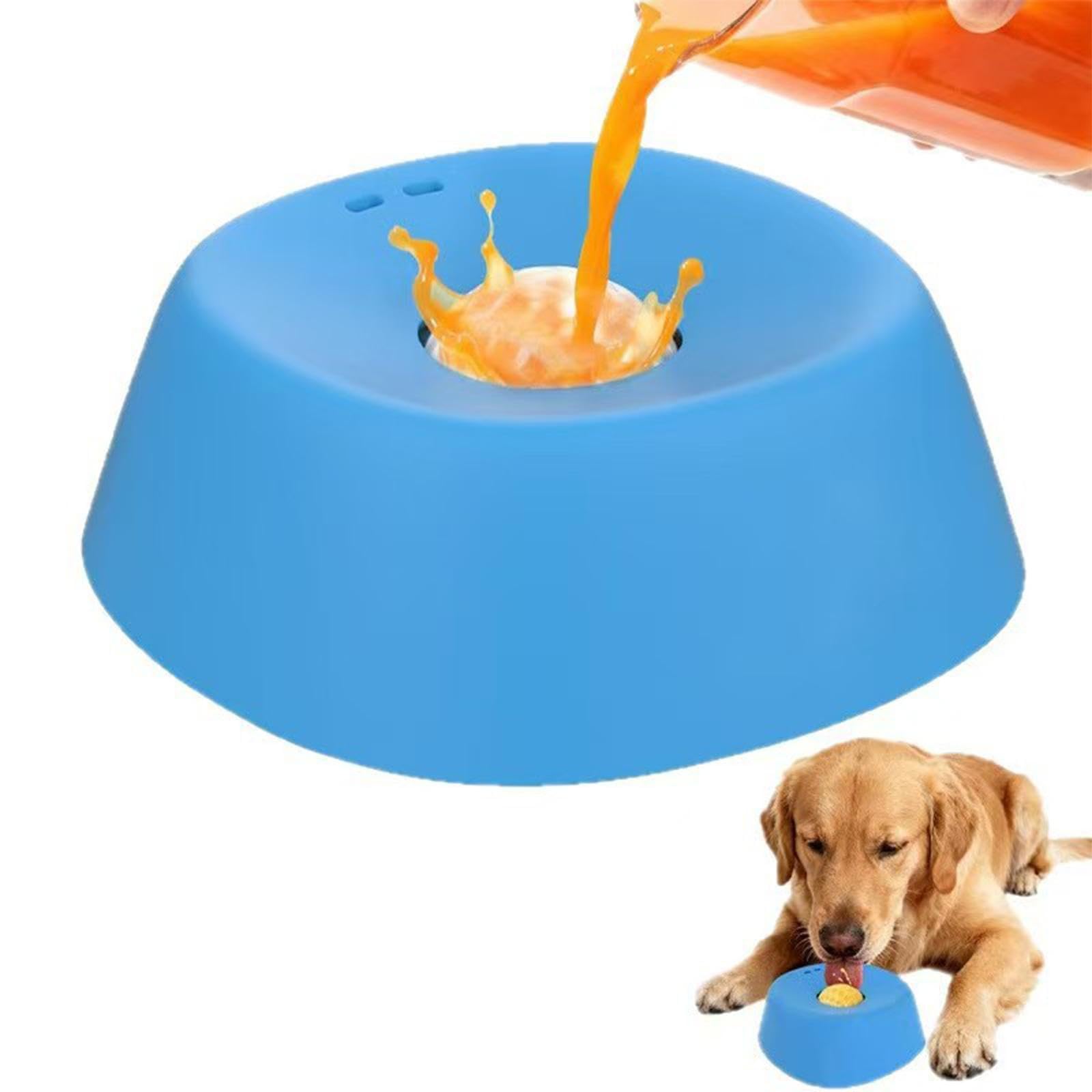 Cuenco de alimentación lenta para perros, suministros para mascotas, fácil de limpiar, juguete de enriquecimiento para lamer perros, color azul