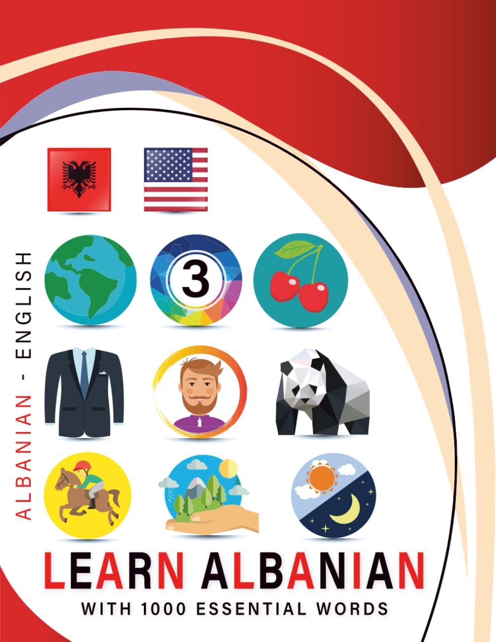 Learn Albanian with 1000 Essential Words: Bilingual Albanian - English Language Learning Book for Kids & Adults with Essential Vocabulary