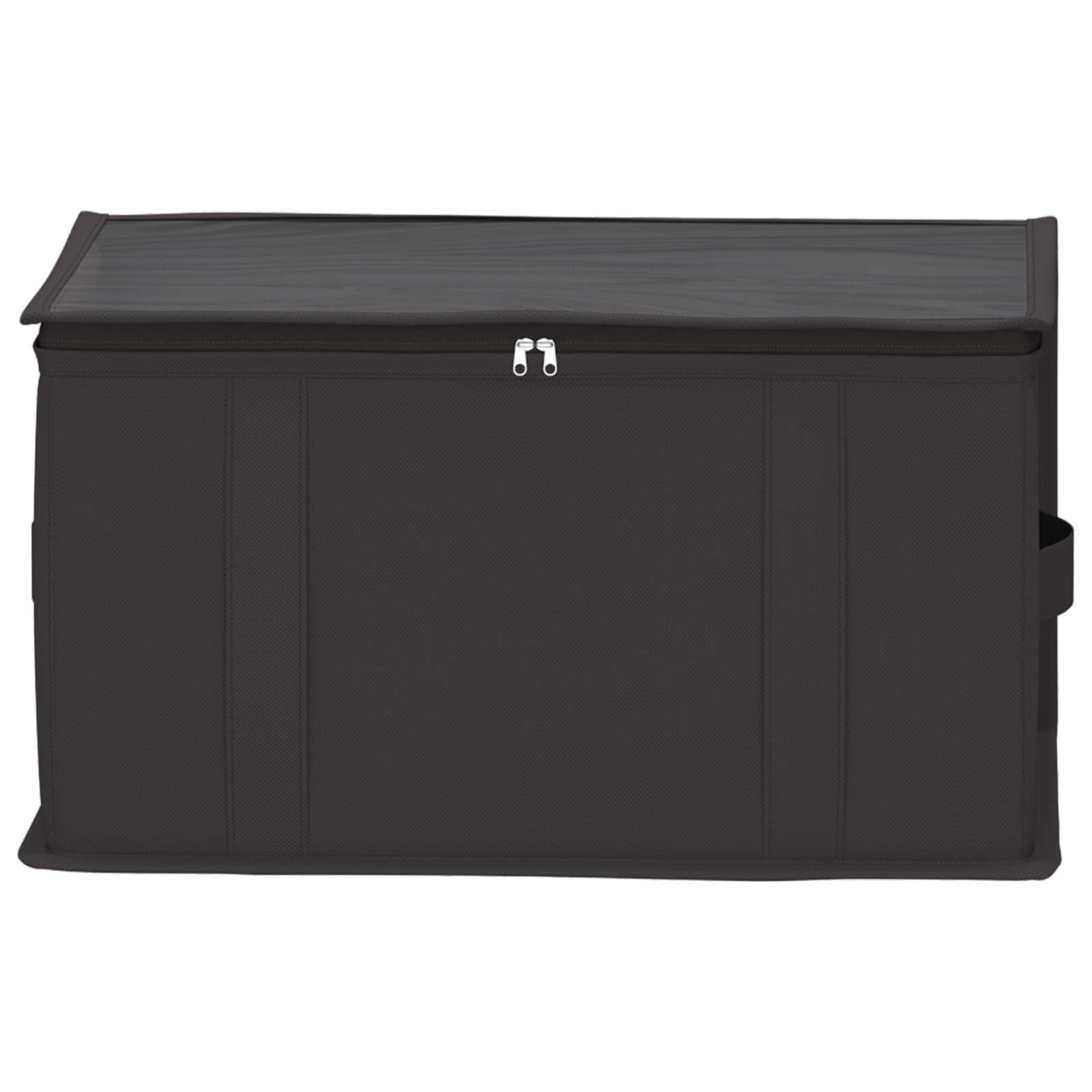 Aufbewahrungsbox mit transparentem PVC-Fenster 6 Stück Anthrazit, rechteckige Vliesstoff Box mit Griffen für unter Bett, faltbare Aufbewahrungsbox mit Doppelschiebern für Kleidung