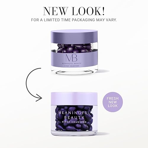 Miniatura 2 de Cápsulas que disminuyen arrugas con fórmula avanzada Meaningful Beauty por Cindy Crawford, tratamiento de suero, on ácido hialurónico, 60 unidades,