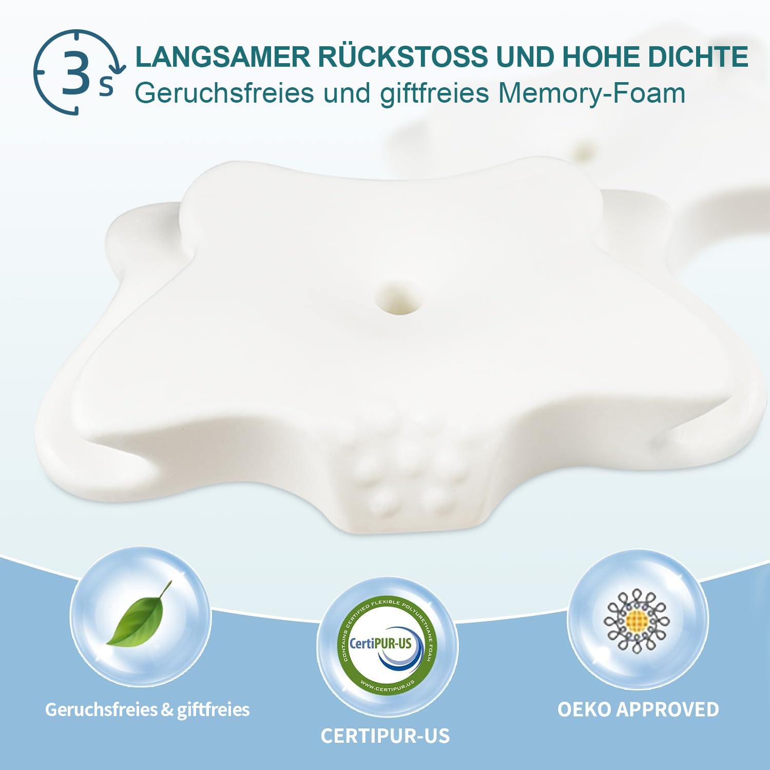 CHxxy Kissen, höhenverstellbar, hochwertiges ergonomisches Memoryschaum-Nackenkissen, Schmetterlingskissen für Rücken-, Seiten- und Bauchschlaf, kühlende maschinenwaschbare Kissenhülle,Vollgrau