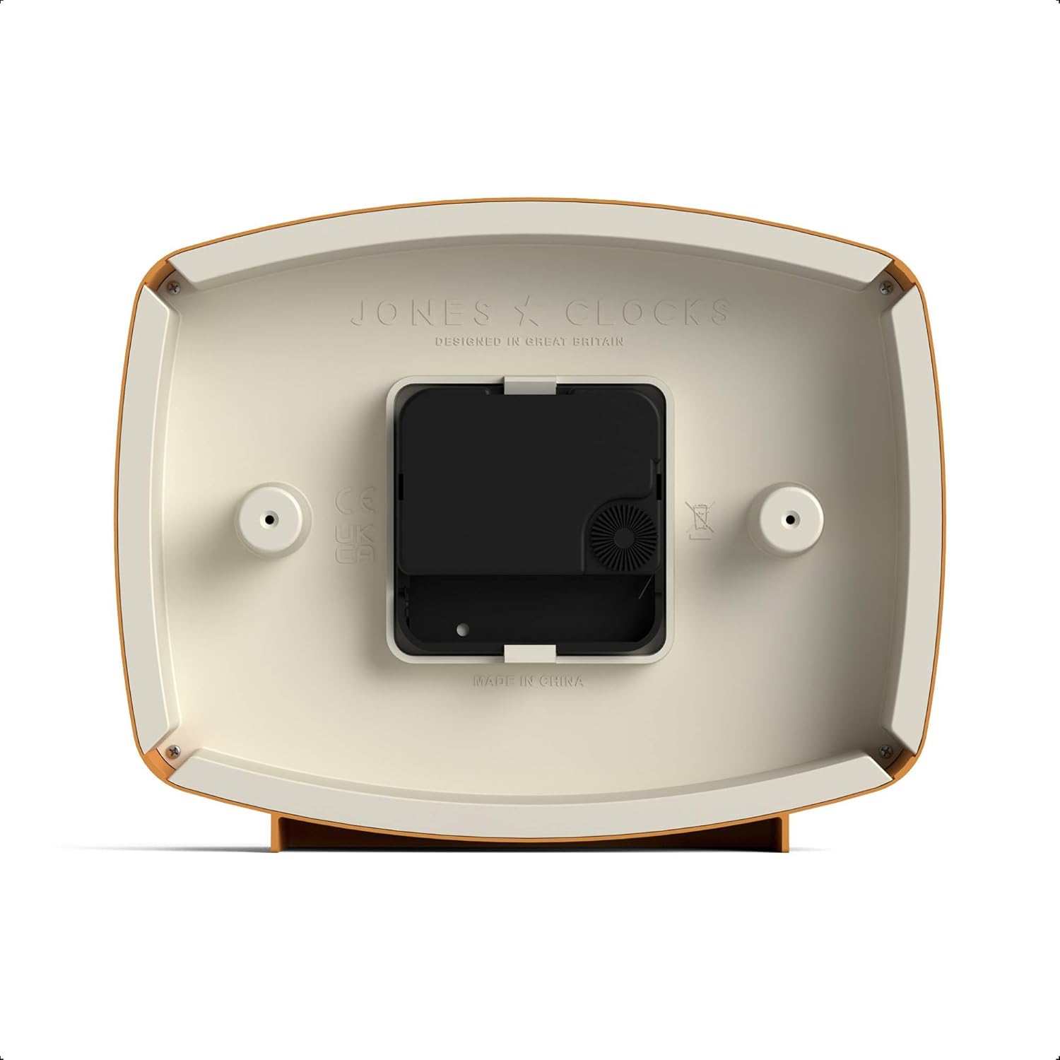 JONES CLOCKS® Film Desk Clock | Retro Rectangular Design | Mustard Yellow | Retro Design, Blending mid-Century Style with a Punchy Modern Finish for Shelf, Table, Mantel or Bedside