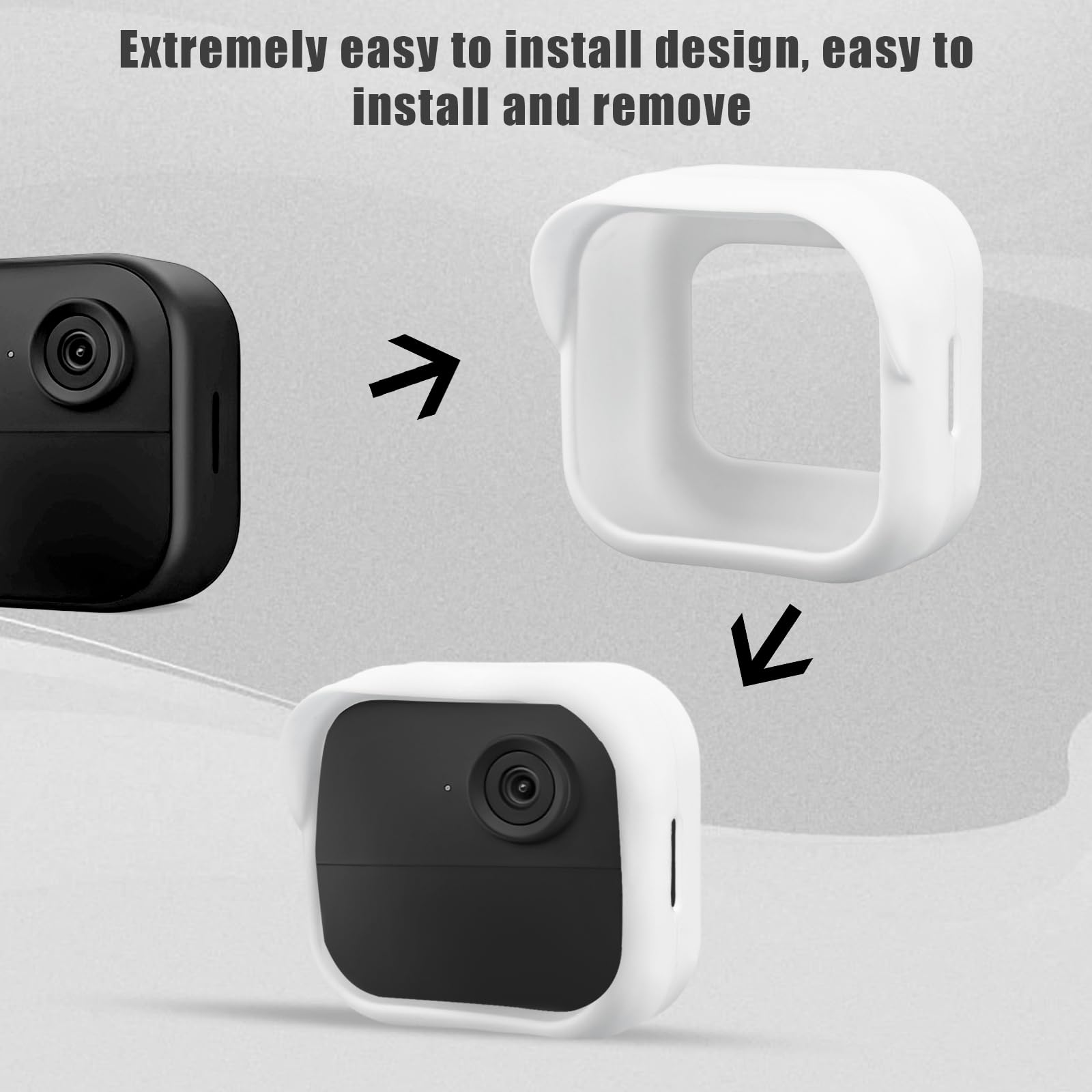 PEUTIER 3pz Camera Cover per Blink Outdoor 4 Nuovissimo (4a Generazione), Cover per Fotocamera Custodia in Siliconi Accessori Fotocamera per Telecamera di Sicurezza Intelligente (Bianco)