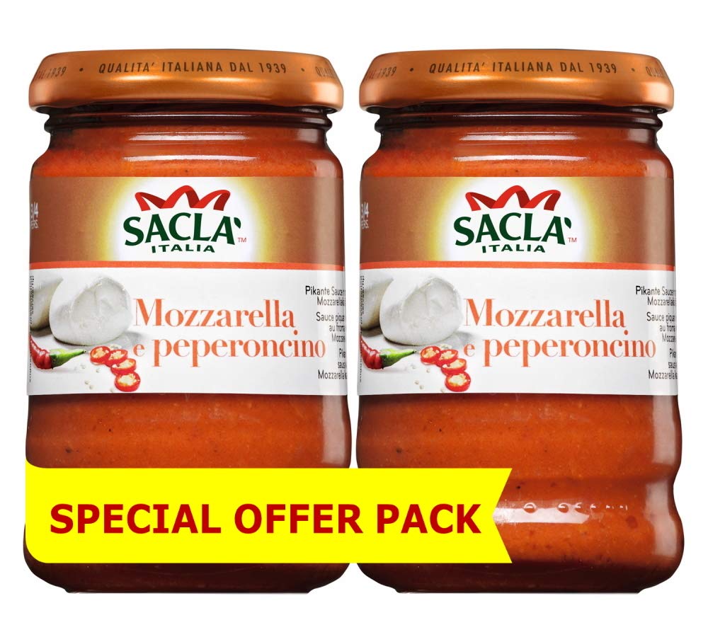Sacla Italian Mozzarella & Peperoncino Sauce 190 gms (Pack of 2)
