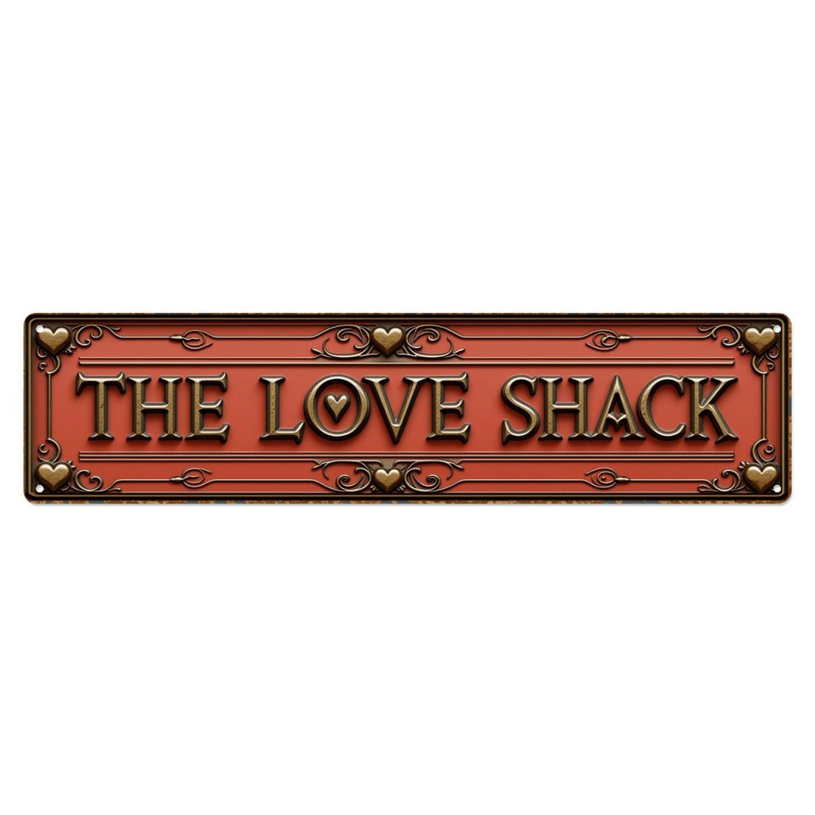 Vintage The Love Shack Decor Metal Sign Vintage Aluminium Metal Sign, Retro Wall Decor for Home, Bar, Garage & Farmhouse 10 * 40cm