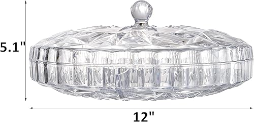 Miniatura 2 de ZOOFOX Bandeja para servir aperitivos, bandeja de aperitivos de 12 pulgadas con tapa, 6 compartimentos redondos de plástico organizador de