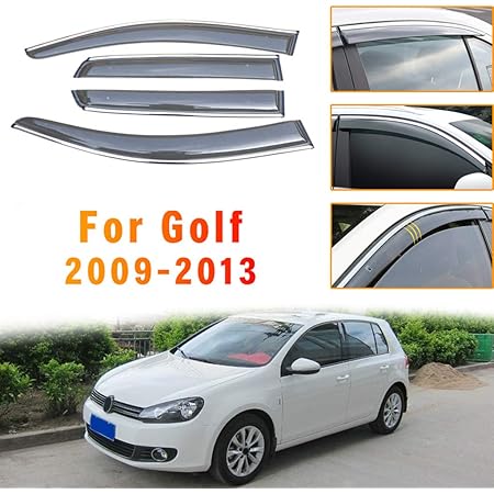 Amazon のために適した フォルクスワ ー ゲン Volkswagen ゴルフ Golf 6 09 13 4個 ドアバイザー サイドバイザー ワイドタイプ スモーク雨除け 換気 パーツ アクセサリー サイドバイザー 車 バイク