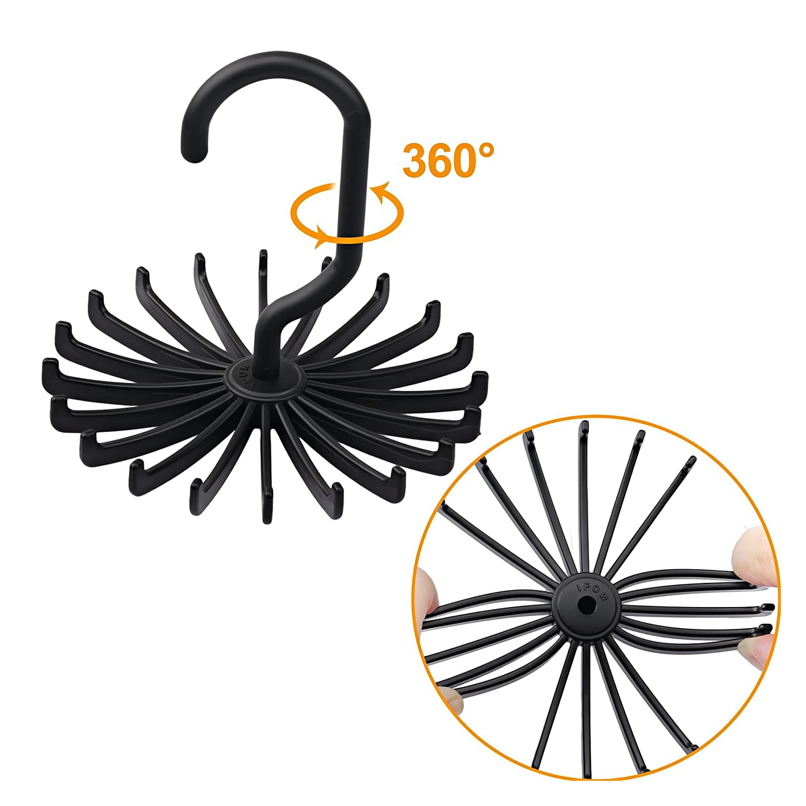 ZoomSky Lot De 2 Porte-Ceintures Suspendus - Cintre Rotatif 360° Pour Ceintures, Cravates, Écharpes - Rangement Dressing Gain De Place