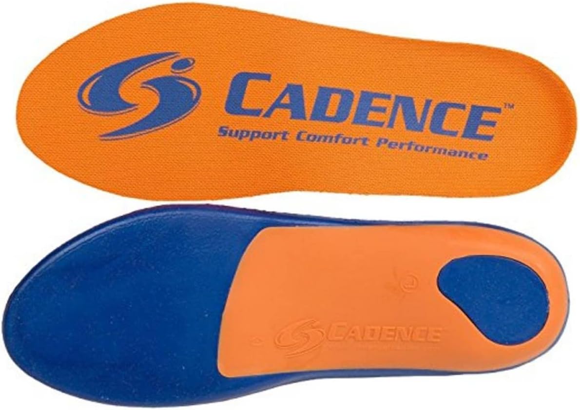 Cadence Insoles Orthotic Shoe Insoles, Orange, Men's 9.5-10.5, Women's 10.5-11.5