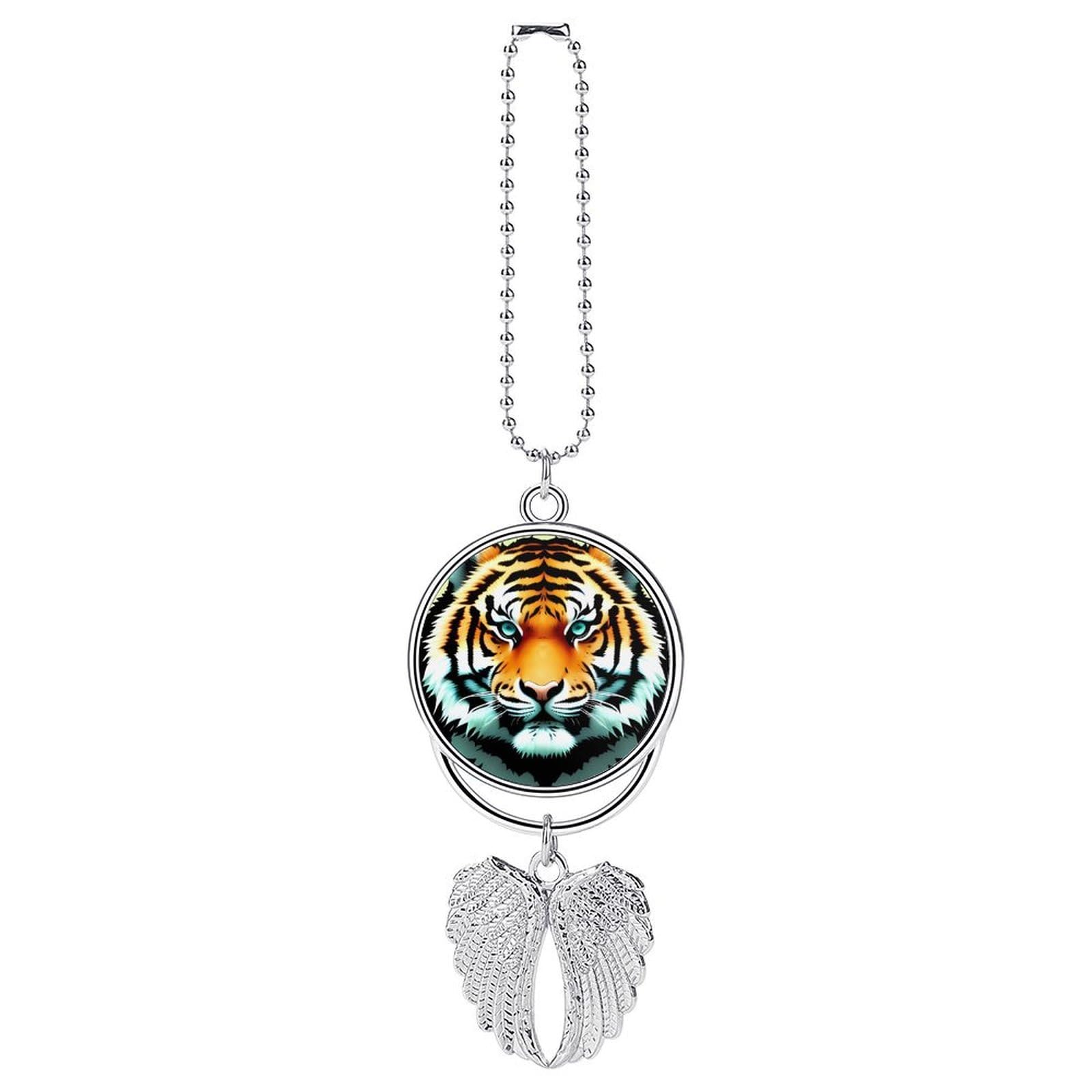 Little Fat Tiger Head Car Charm Alloy Car Rear View Mirrors Hanging Ornaments Stylish Car Pendant Funny Auto Hanging Accessories Car Hanging Ornaments Gift for Women Men