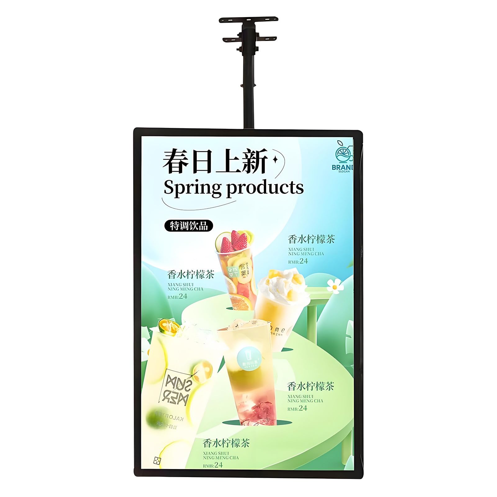 Caja De Luz LED De Aluminio a Presión Delgada LED, Soporte para Letrero Iluminado, Caja De Luz LED Publicitaria para Montaje En Pared, Pantalla De Tablero De Menú,Vertical-50X60cm
