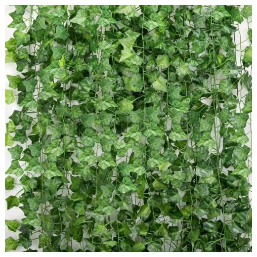 36 Strands 248FT Fake Ivy Garlands Leaves Artificial Vines Faux Green Hanging Plants for Bedroom Wall House Decor Outdoor Wedding Photography Backdrops, Non-discoloring