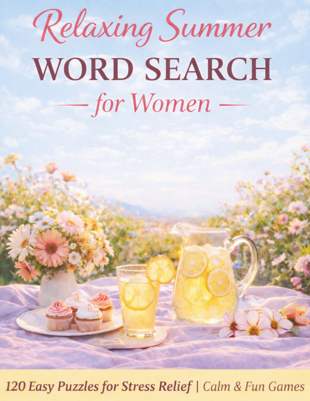 Relaxing Summer Word Search for Women: 120 Easy Puzzles for Stress Relief | Calm & Fun Brain Games