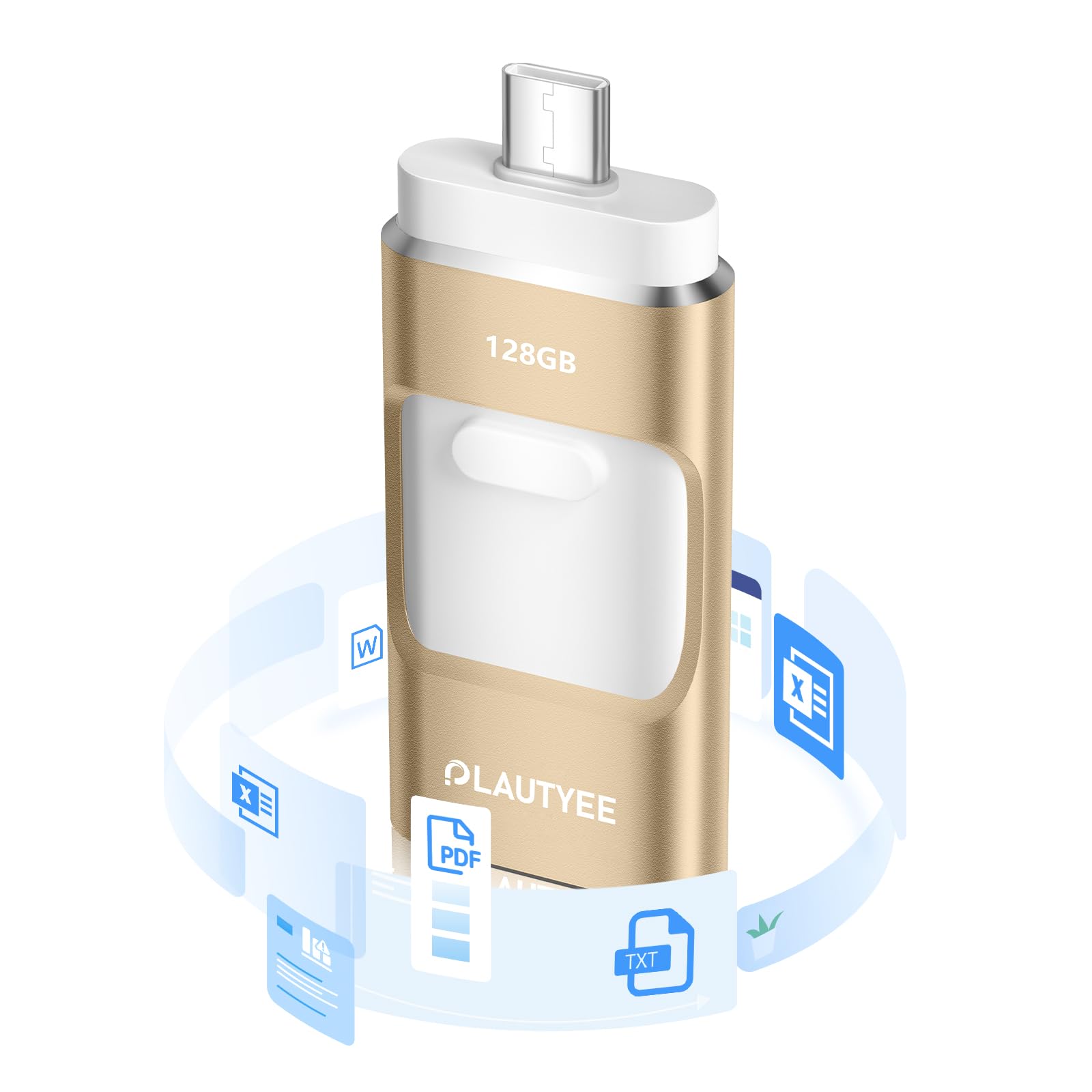 【50%OFF】【1,600円】 Plautyee 4in1 アプリ不要 USB3.0メモリ iPhone/USB/Type-C/microUSB 128GB