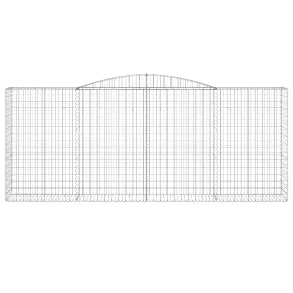 Gabbioni con arco alto, 5 pezzi, 400 x 50 x 160/180 cm, cesti in ferro zincato