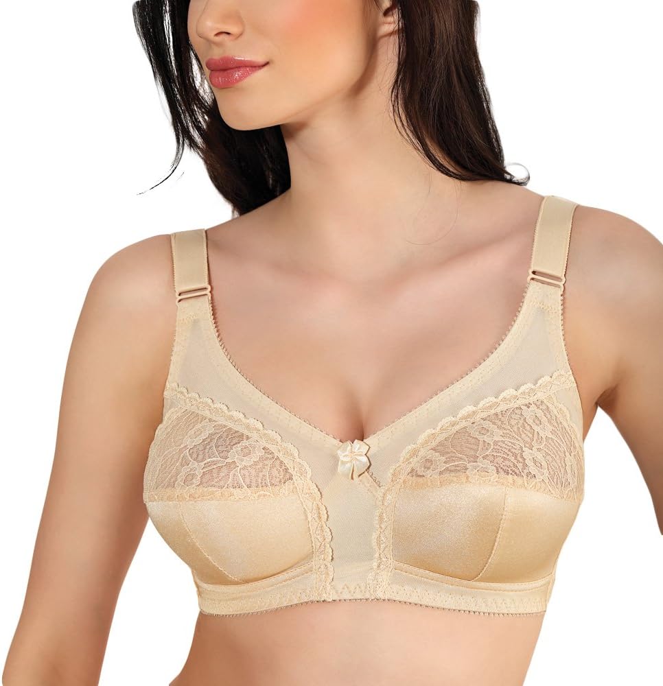 Jarpol 5777 Non Padded Bra Wireless Lace Adjustable Straps - Made In EU