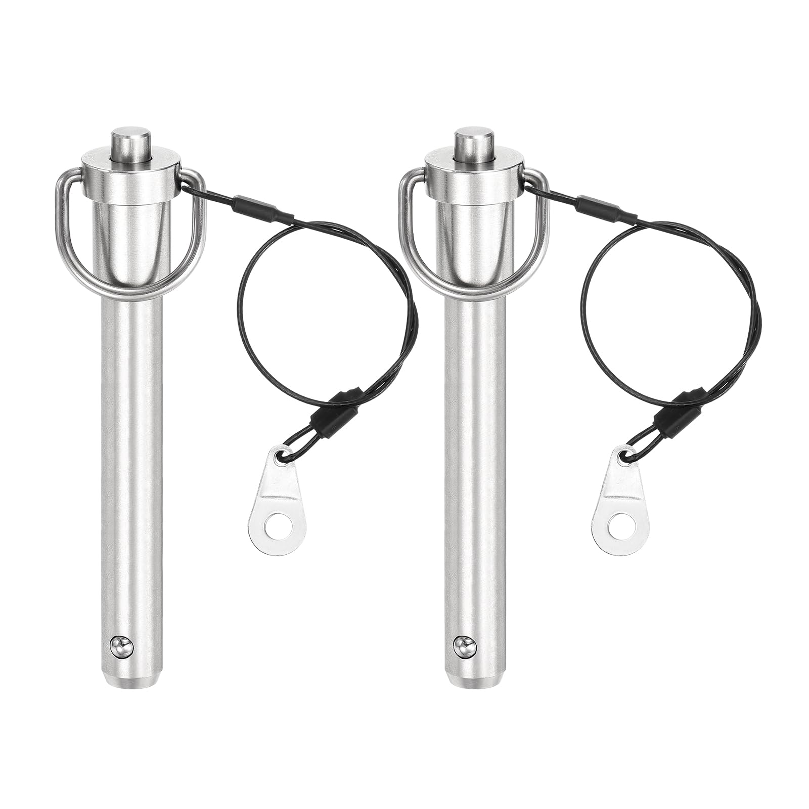 Photo 1 of uxcell 2 Pcs Quick Release Pin, 1/2" x 3" (Dia. x L) Push-Button Ball Locking Pin, 304 Stainless Steel, Silver