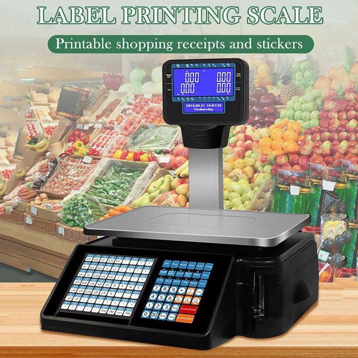 Báscula Digital Comercial con Impresora Térmica y Pantalla LCD miniatura 2