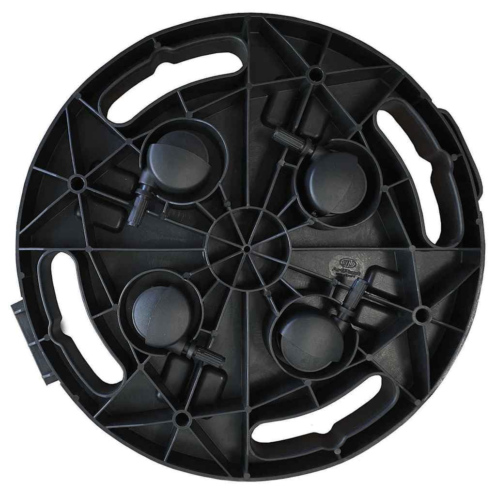 Pflanzenroller 2er Set, 30 cm Durchmesser, Schwarz, 170 kg Tragkraft, aus robustem PP für Gartenarbeit, Pflanzen und Töpfe, ideal für Innen- & Außenbereich