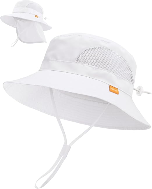 FURTALK Baby Toddler Sun Hat Bucket Hat with Neck Flap Wide Brim Hats Beach Vacation Essentials