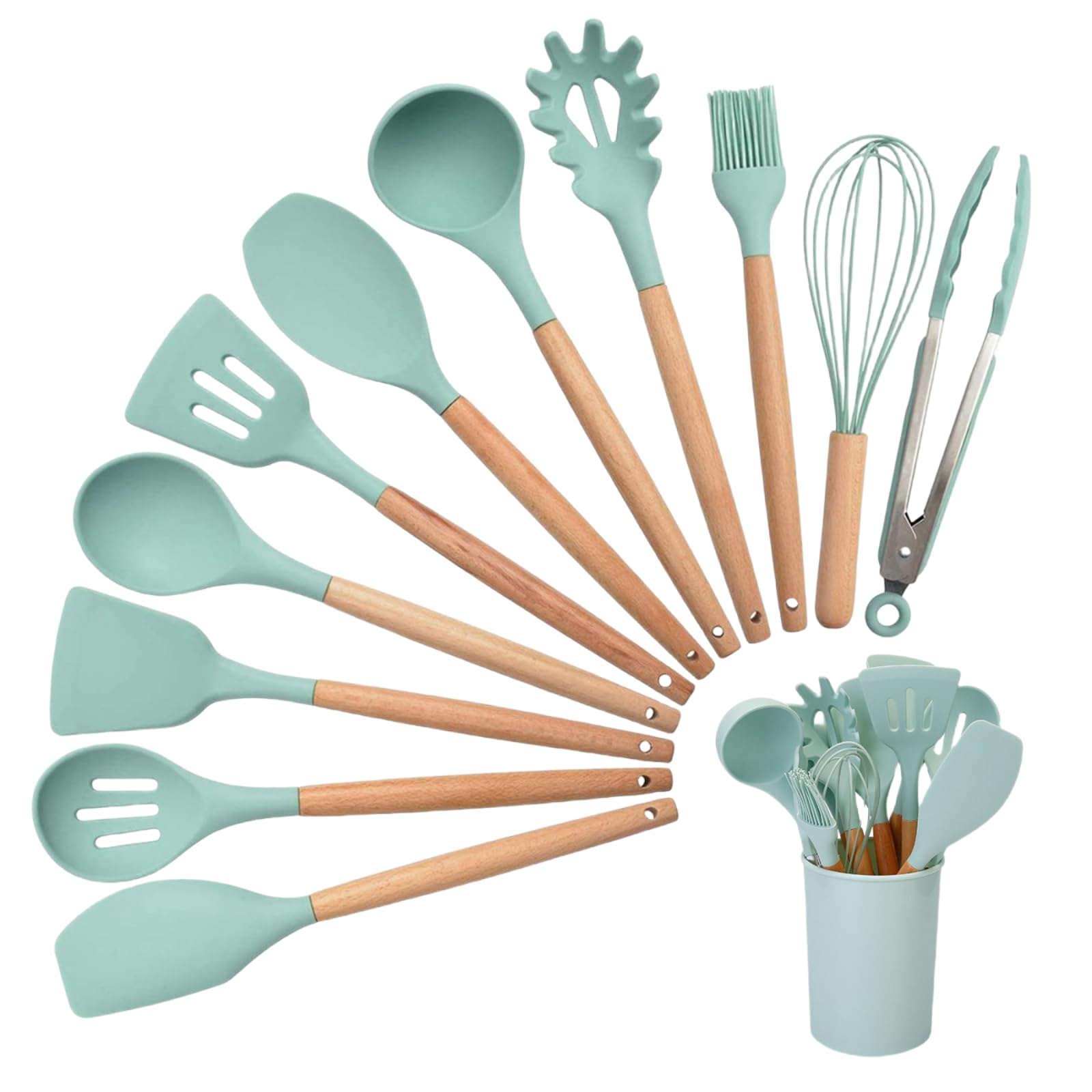Ensemble d'outils de cuisson en silicone résistant à la chaleur antiadhésif