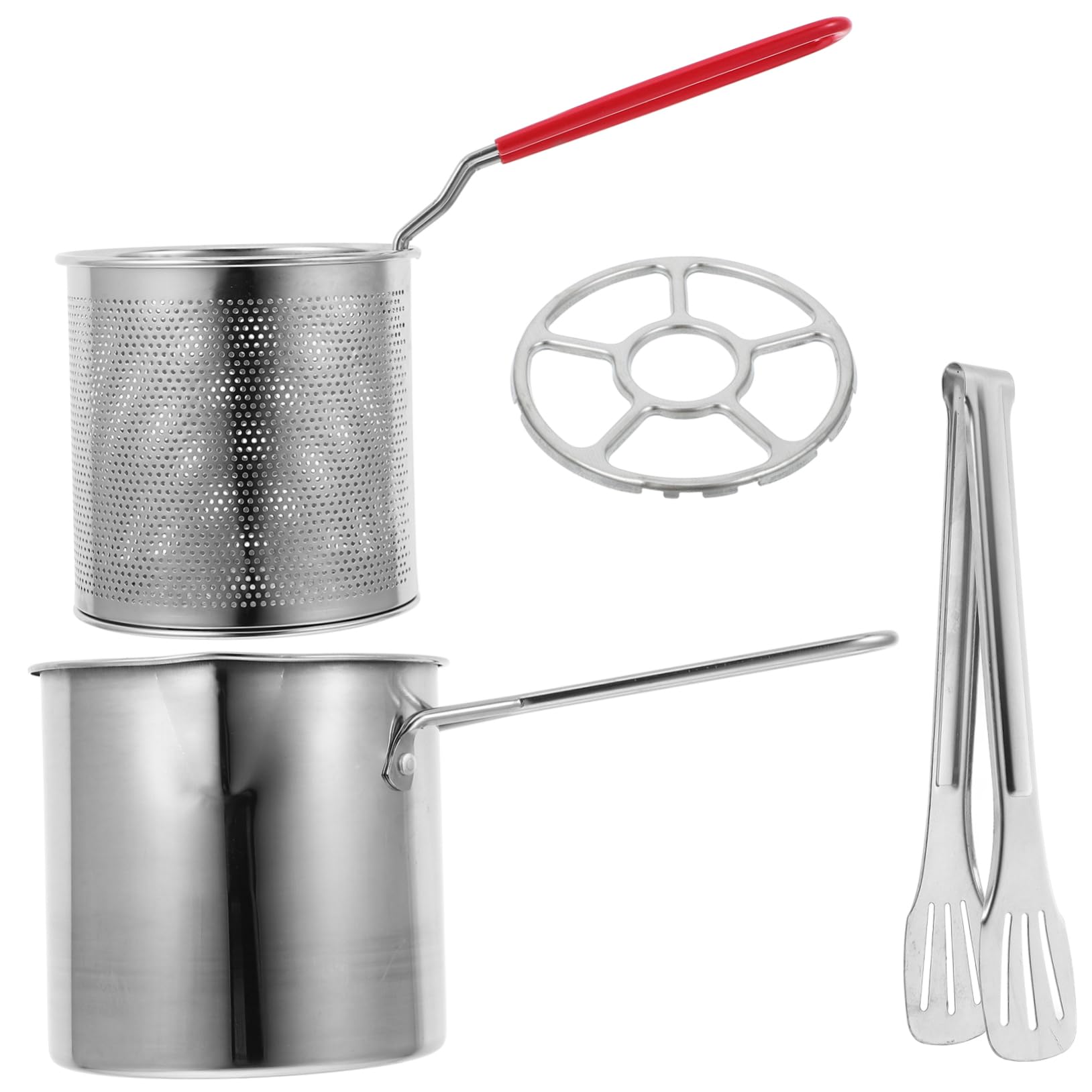 Veemoon 304 Stainless Steel Mini Deep Fryer Pot Metal Mesh Basket Gas Stove Safe Oil-saving Home Kitchen Fryer