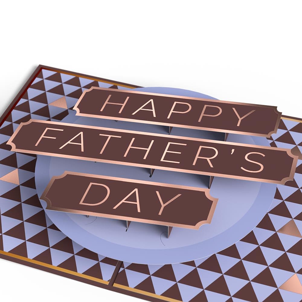 Lovepop Geo Happy Father's Day Pop-Up Card for Her and Him - 3D Greeting Cards for Boys, Girls, Men, Women - 5" x 7" Card - Blank Notecard & Envelope