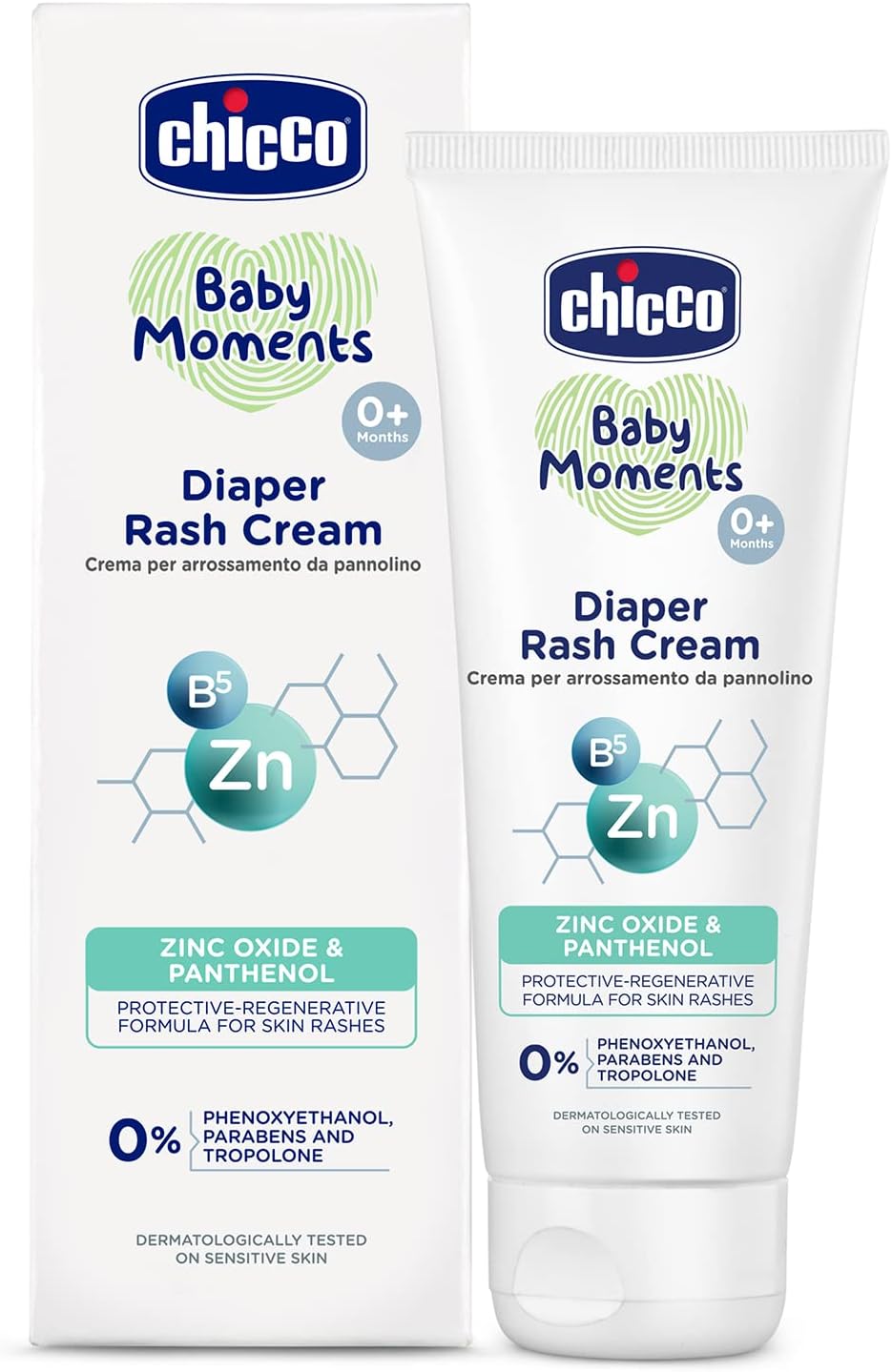 Chicco Baby Moments Diaper Rash Cream, New Advanced Triple Protection Skin Shield Formula with Natural Ingredients to Prevent Rashes & Irritation, No Phenoxyethanol & Parabens (100g)