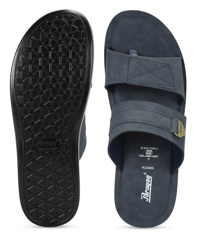Image of PARAGON A1PUK2240G Men's Slip On Sandals | Trendy Casual Slip-on Sandals with Cushioned Footbed and Durable Construction | Perfect for Everyday Casual Wear